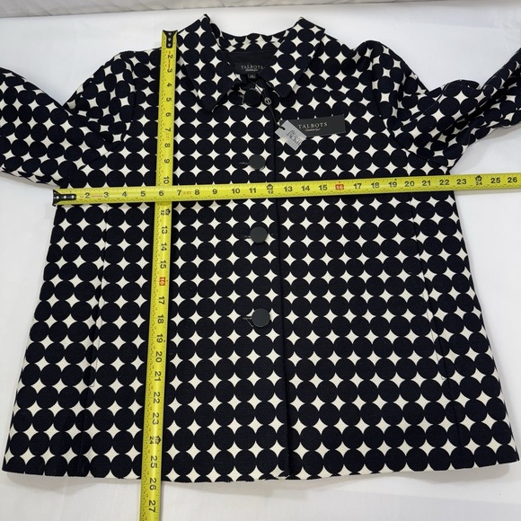 NEW Talbots Jackie Fit Polka Dot Blazer Jacket 100% Cotton Womens Size 14 Preppy - Picture 13 of 14